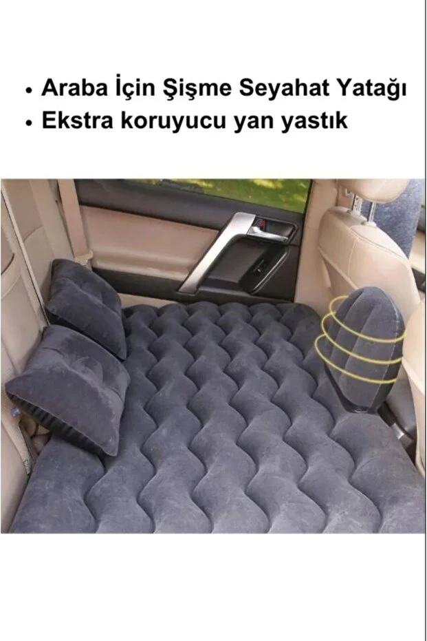 Şişme Yatak Araba Ve Kamp Yatağı Çanta Elektrikli Pompa Tamir Kiti Ve Yastıklı Yatak Seti